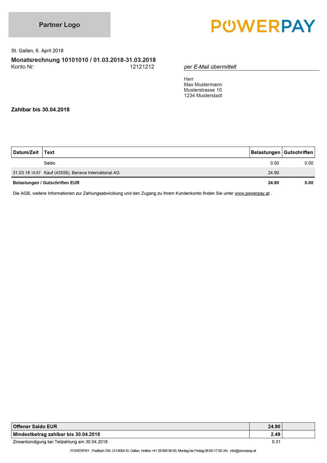 Invoice Front